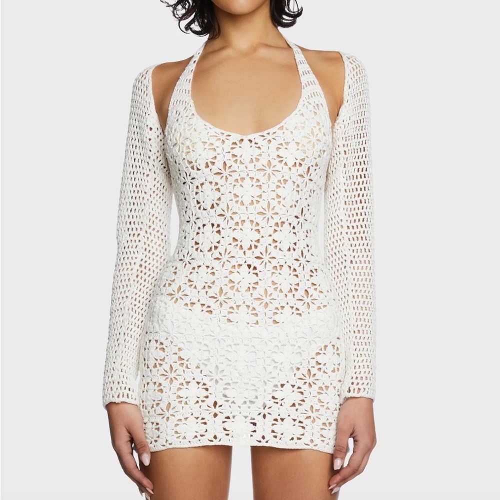 Dolls Kill Crocheted Dress with Sleeves